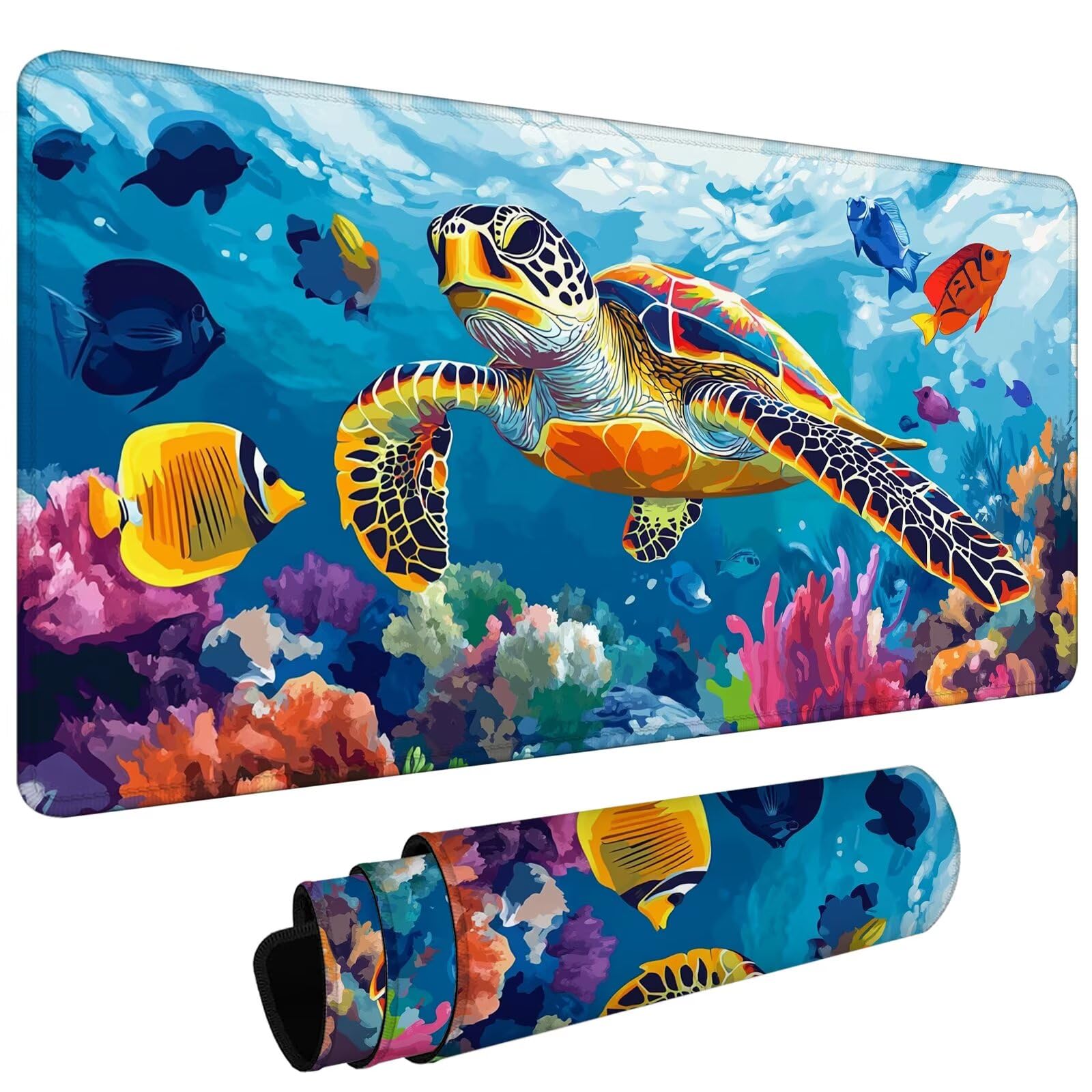 Podkładka pod mysz XXL 1500 x 800 x 3 mm Podkładka pod mysz do gier z wodoodporną antypoślizgową podstawą, podkładka pod mysz dla graczy, akcesoria biurowe, dokładność prędkości-komfort, zwierzęta dna