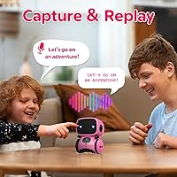 Vista 5 de Contixo R1 - Robot de juguete para niños, robots inteligentes interactivos rosados con control de voz, hablar, bailar, aprendizaje, sensor táctil
