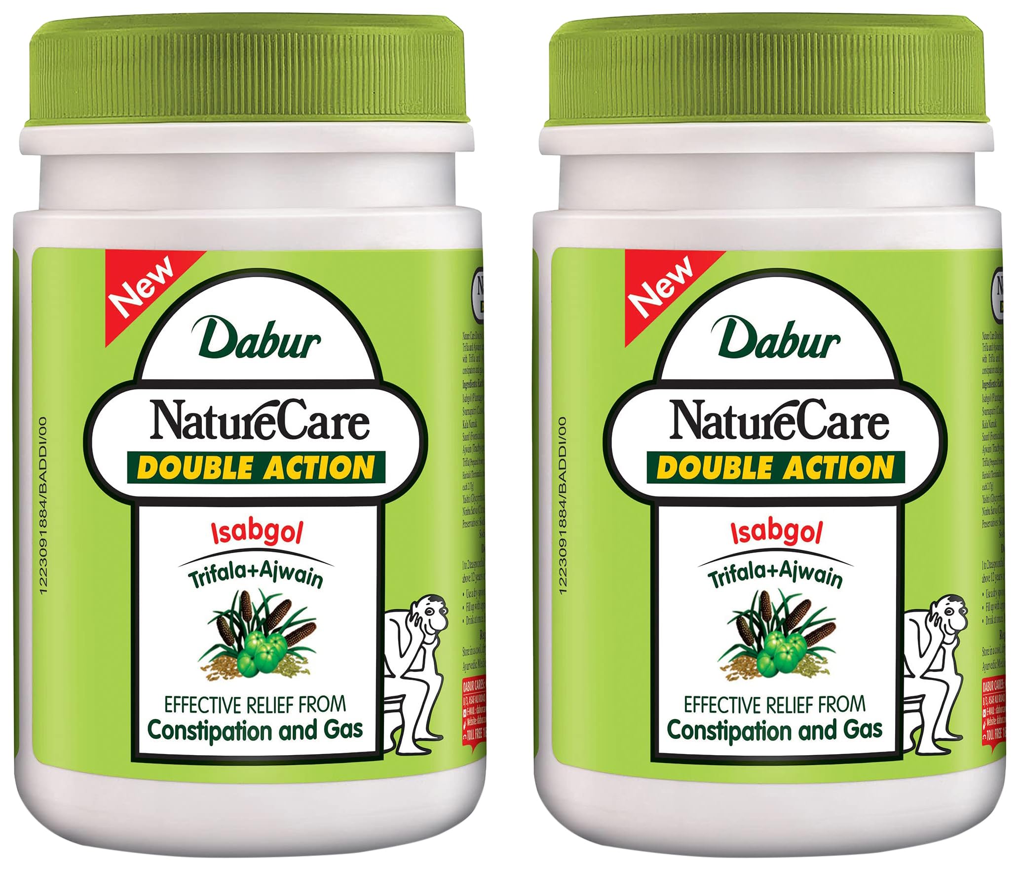 Dabur Nature Carel Double Action Isabgol, Trifala And Ajwain - 100g | Effective Relief From Constipation & Gas (Pack of 2)-image-24