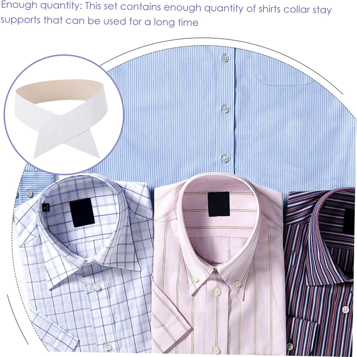 100pcs Adjustable Paper Shirt Collar Stays Collar Support Strips for Men Dress Shirts
