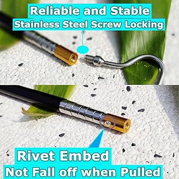 Bytcew 61" Snake Hook Reptile Catcher Stick Pole, Snake Handling