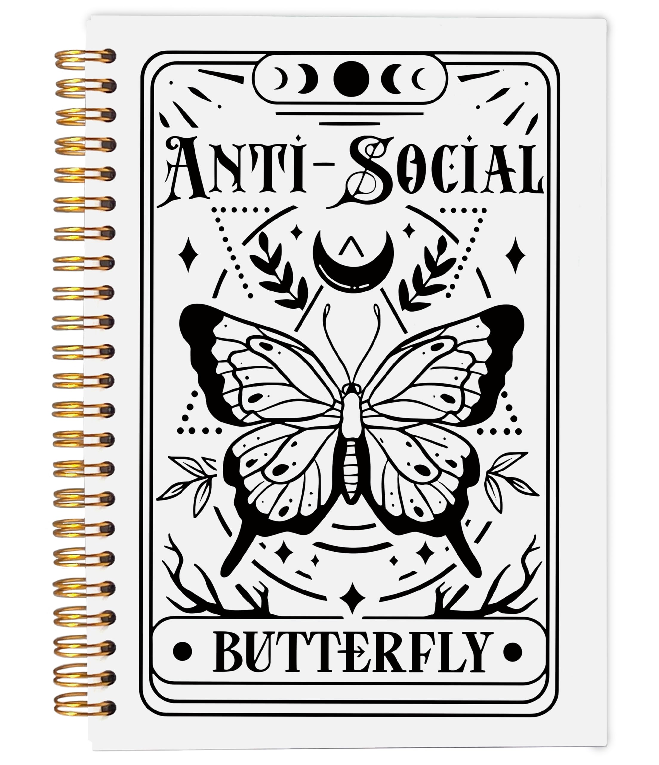 Ecezatik The Anti-Social Butterfly Tarot Journal Notebook - Introvert Gifts, Tarot Lover Gifts, Witchy Journal, Butterfly Gifts for Women, Witchy