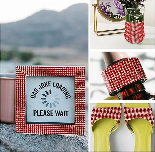 Miniatura 5 de Cinta de diamantes de imitación brillantes de 0.4 pulgadas para manualidades, tiras de cristal autoadhesivas, cinta con purpurina, ribete versátil