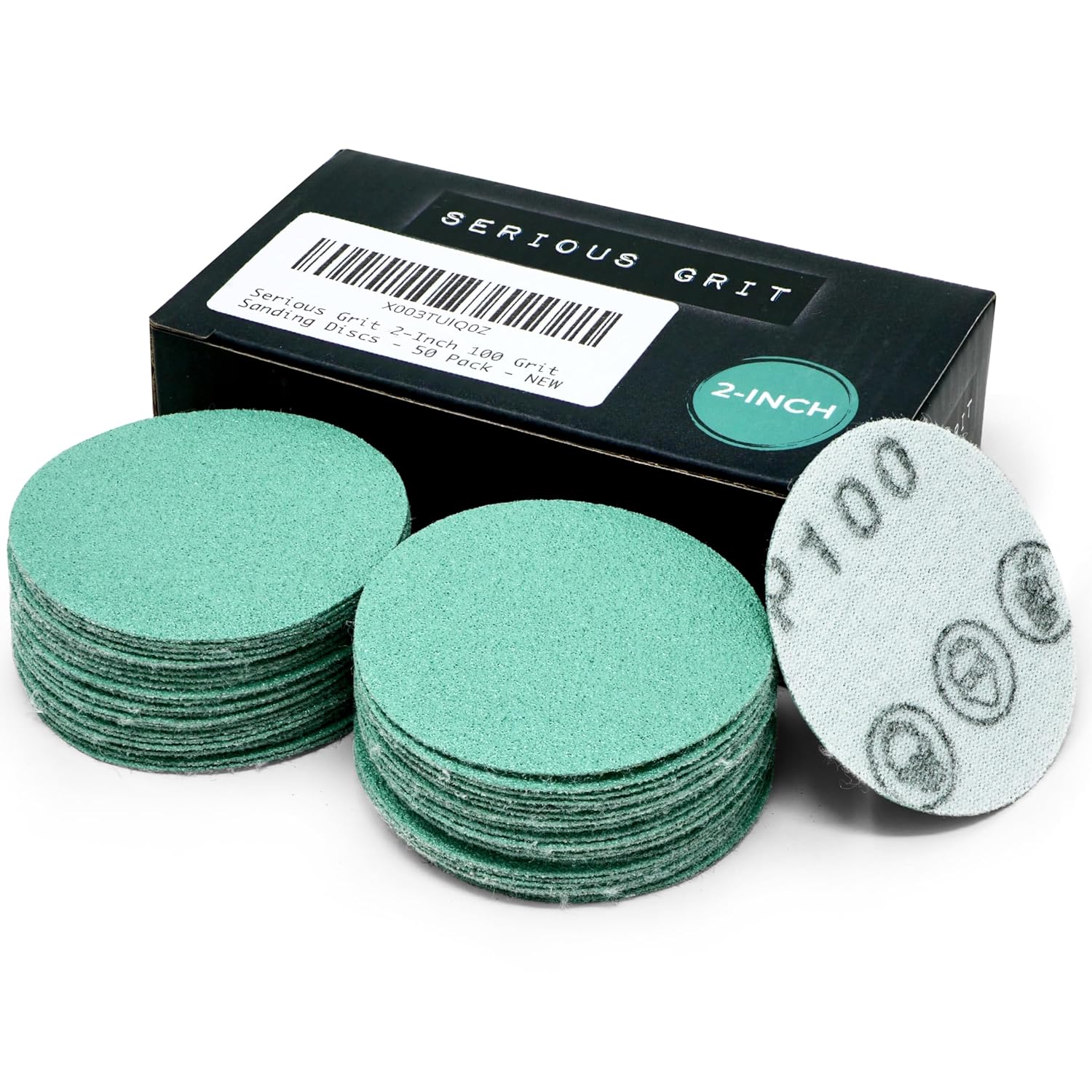 Serious Grit 2Inch 100 Grit Sanding Discs HeavyDuty Hook & Loop