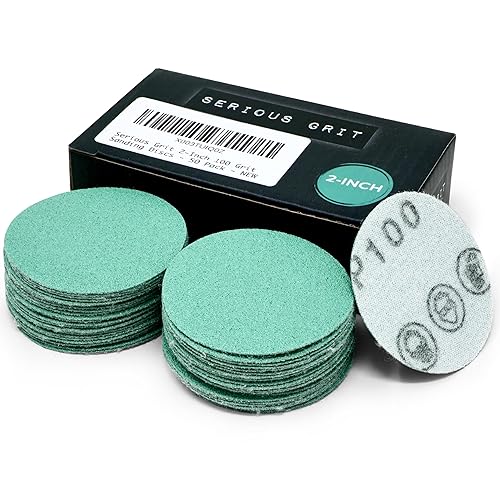 Miniatura 8 de Surtido de discos de lijado de 2 pulgadas - Grano 80 120 150 180 220 (10cada uno) discos de película de gancho y bucle de alta resistencia - Papel