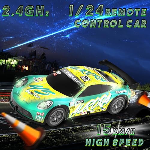 Miniatura 2 de Desdoni Coche de control remoto 124 para niños (verde)