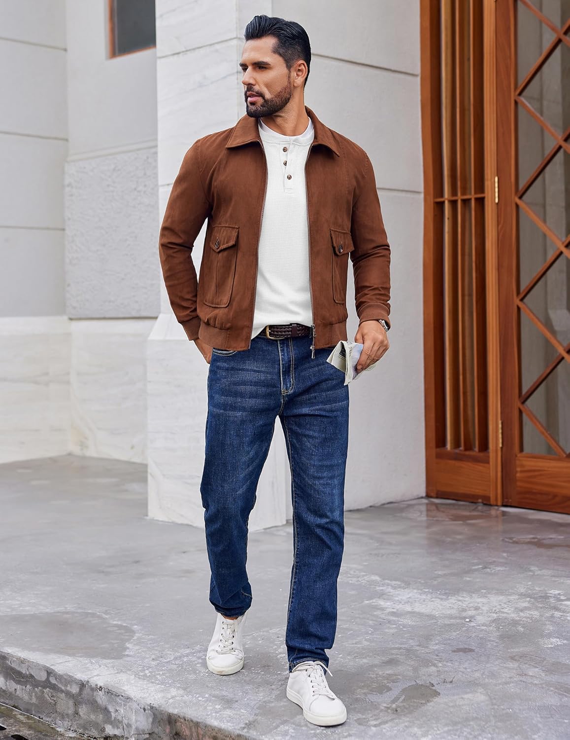 Ekouaer Mens Henley Long Sleeve Shirts Waffle T-Shirt Lightweight Thermal Undershirts S-XXL - Image 6