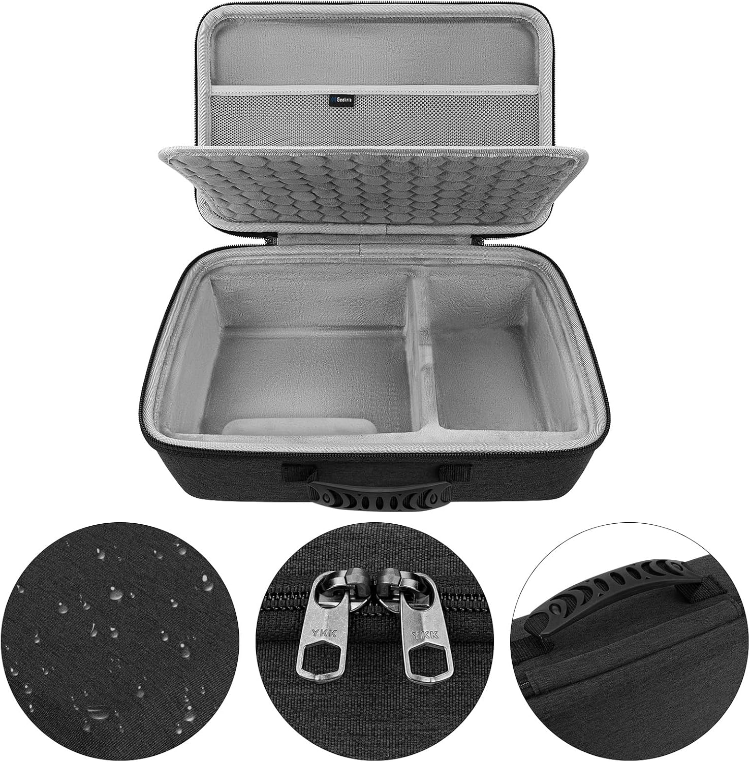 GEEKRIA Audio Interface Carrying Case, Compatible with Universal Audio Apollo Twin X DUO/Twin X QUAD/Twin X DUO Gen 2/ Twin X QUAD Gen 2, EVA Hard Shell Travel Bag (Dark Gray) - Image 3