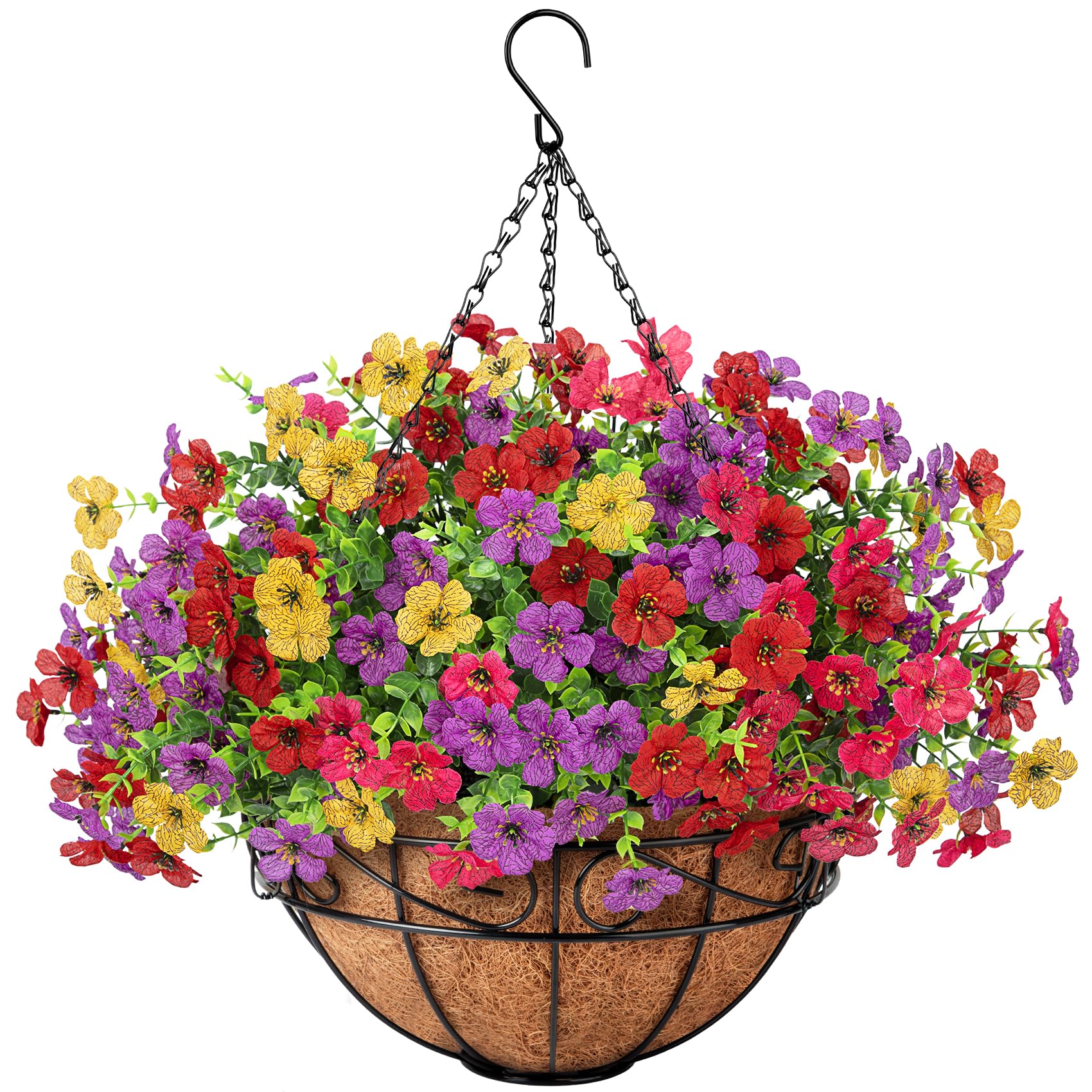 Besteek Artificial Hanging Flower Basket