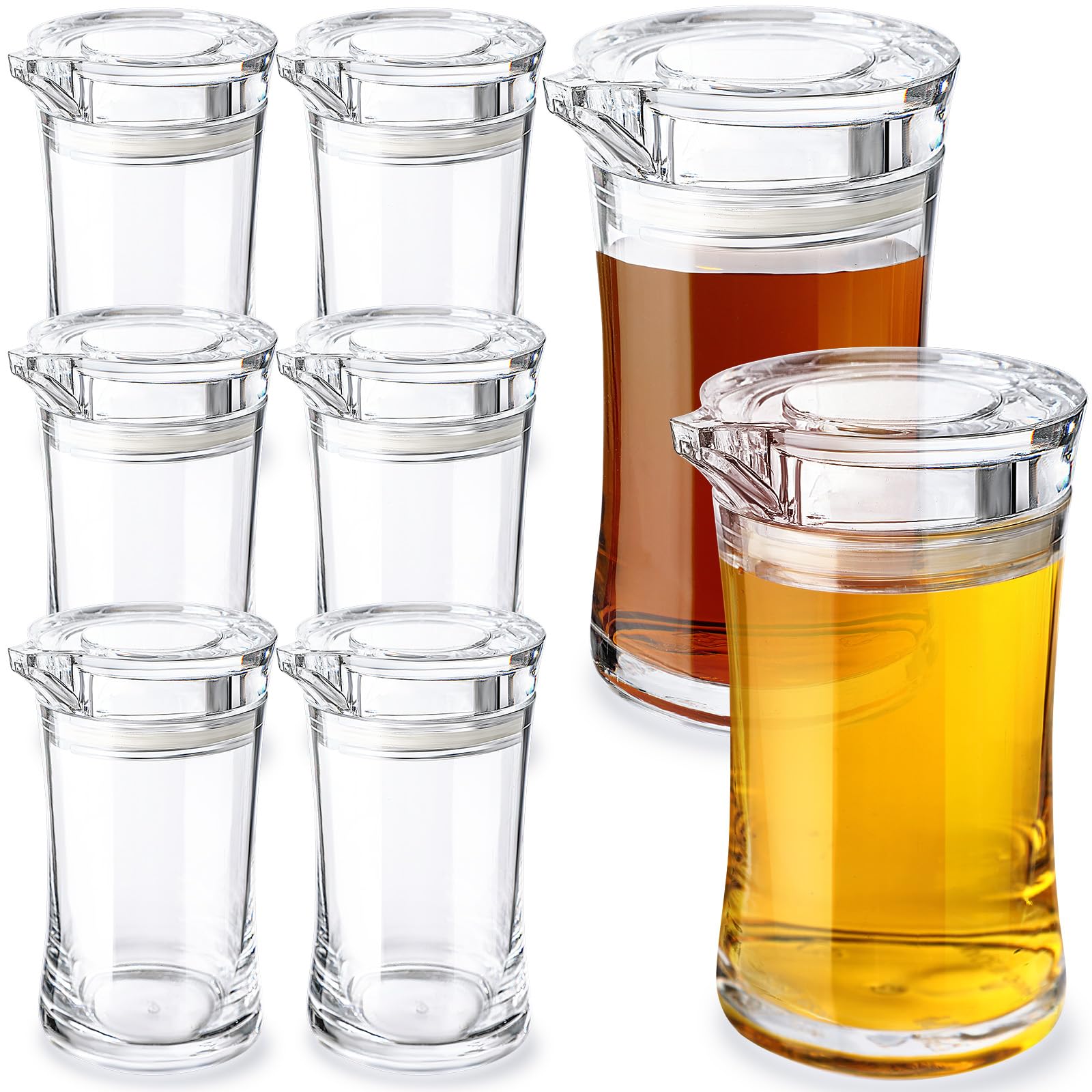 Tioncy 8 Pcs Sauce Dispenser Plastic Oil Soy Sauce Bottle Dispenser Mini Olive Oil Bottles Liquid Condiment Container Dispensing Bottles for Kitchen Restaurant Cooking Barbecue Travel(6.7oz)