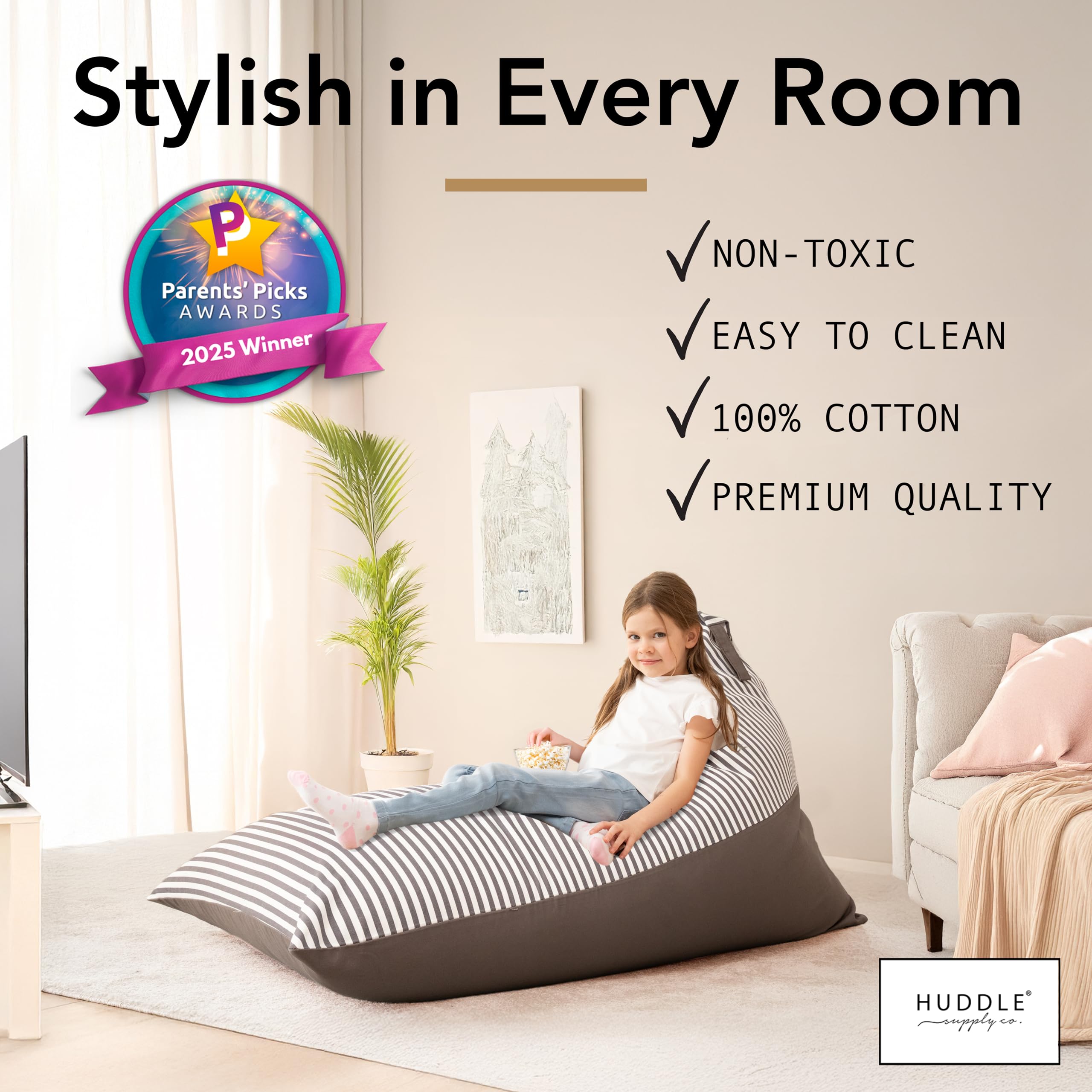 YuppieLife Stofftier-Sitzsack-Bezug (ohne Füllung) – Maschinenwaschbar, 96,5 Cm, Für Kinderzimmer-Ordnung