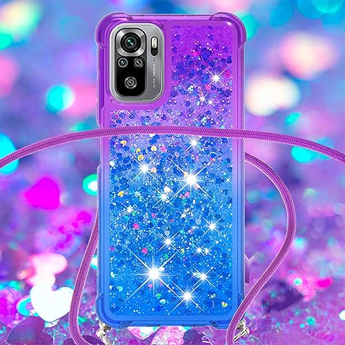 Miniatura 4 de XYX Funda para Xiaomi Redmi Note 10s, Gradient Quicksand Funda protectora a prueba de golpes para mujeres y niñas con correa ajustable para Redmi