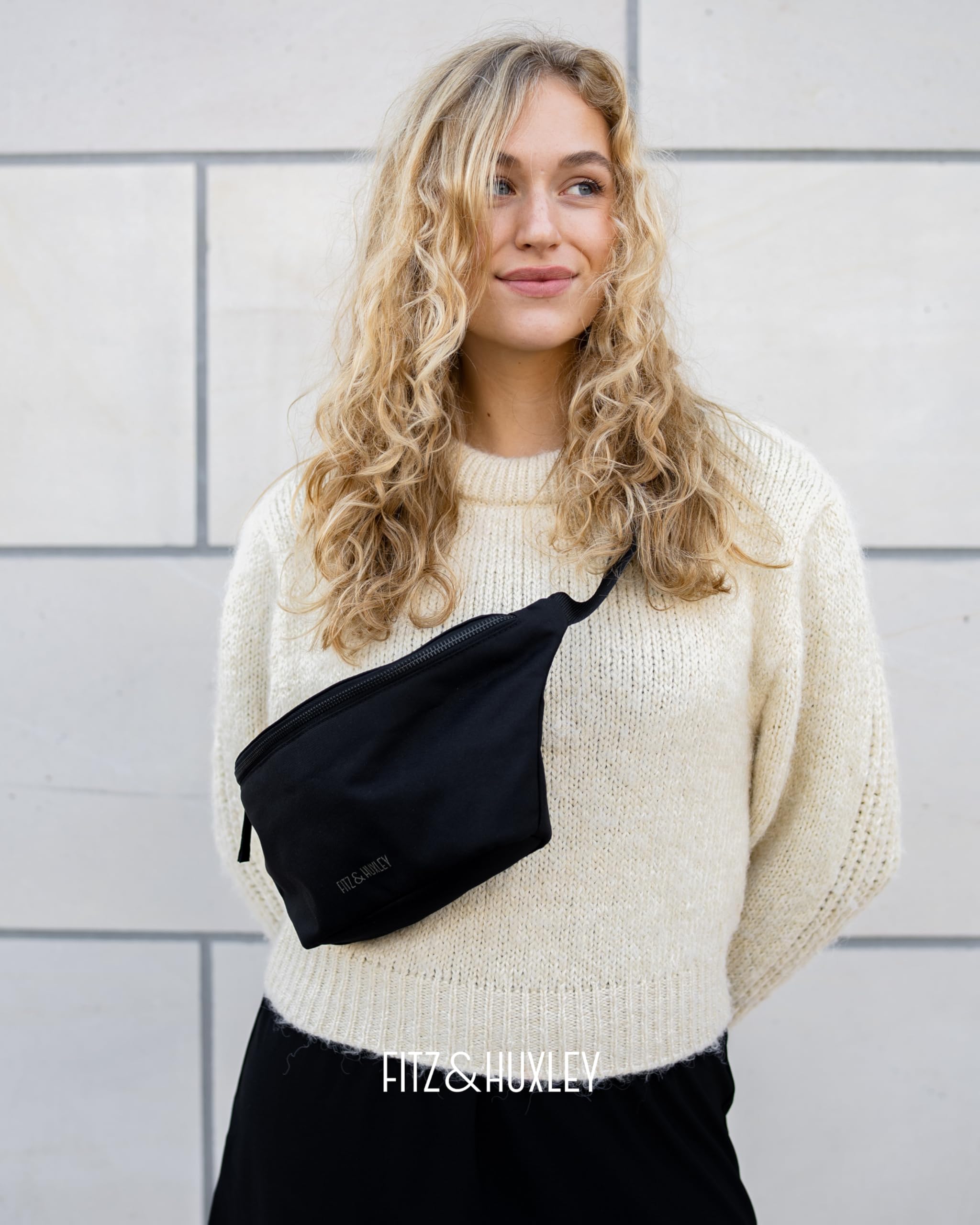 Fitz & Huxley Crossbody Bag Ocean [INKL. ANTIDIEBSTAHL-Fach] - Crossbag Groß für Herren & Damen - Wasserabweisende Umhängetasche aus Ocean Plastic - Bodybag Klein - Crossover Tasche & Gürteltasche