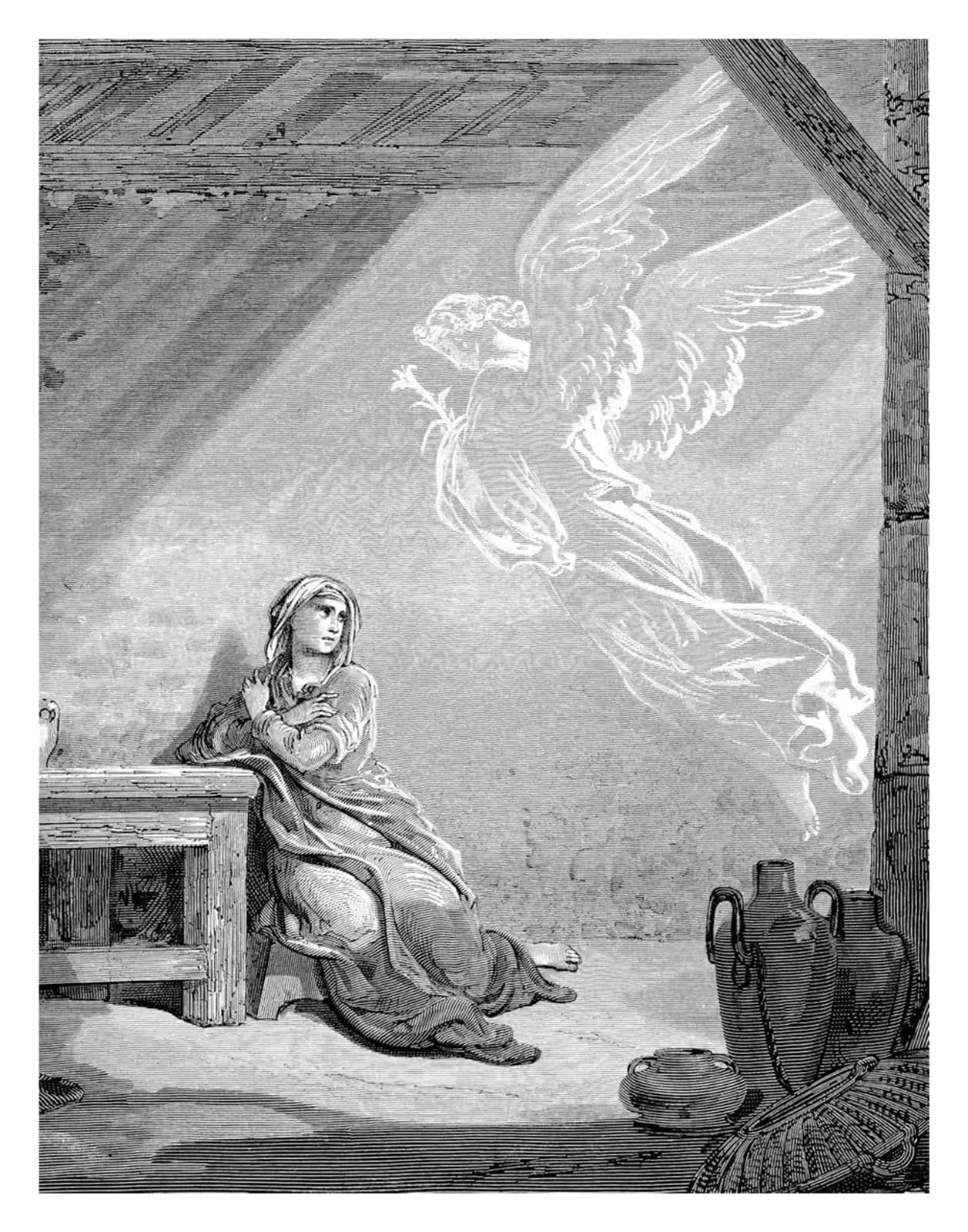 Images d'Art Murales Gustave Doré Jacob Lutte Contre L'ange Toile Vintage