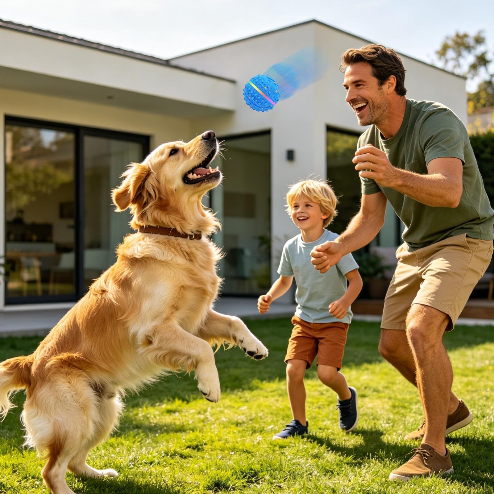 Balle Interactive Pour Chien Matériau E-TPU rebondissant avec lumières et