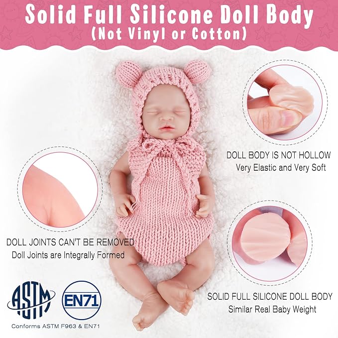 Muñeca de silicona Vollence 16 pulgadas con accesorios miniatura 3