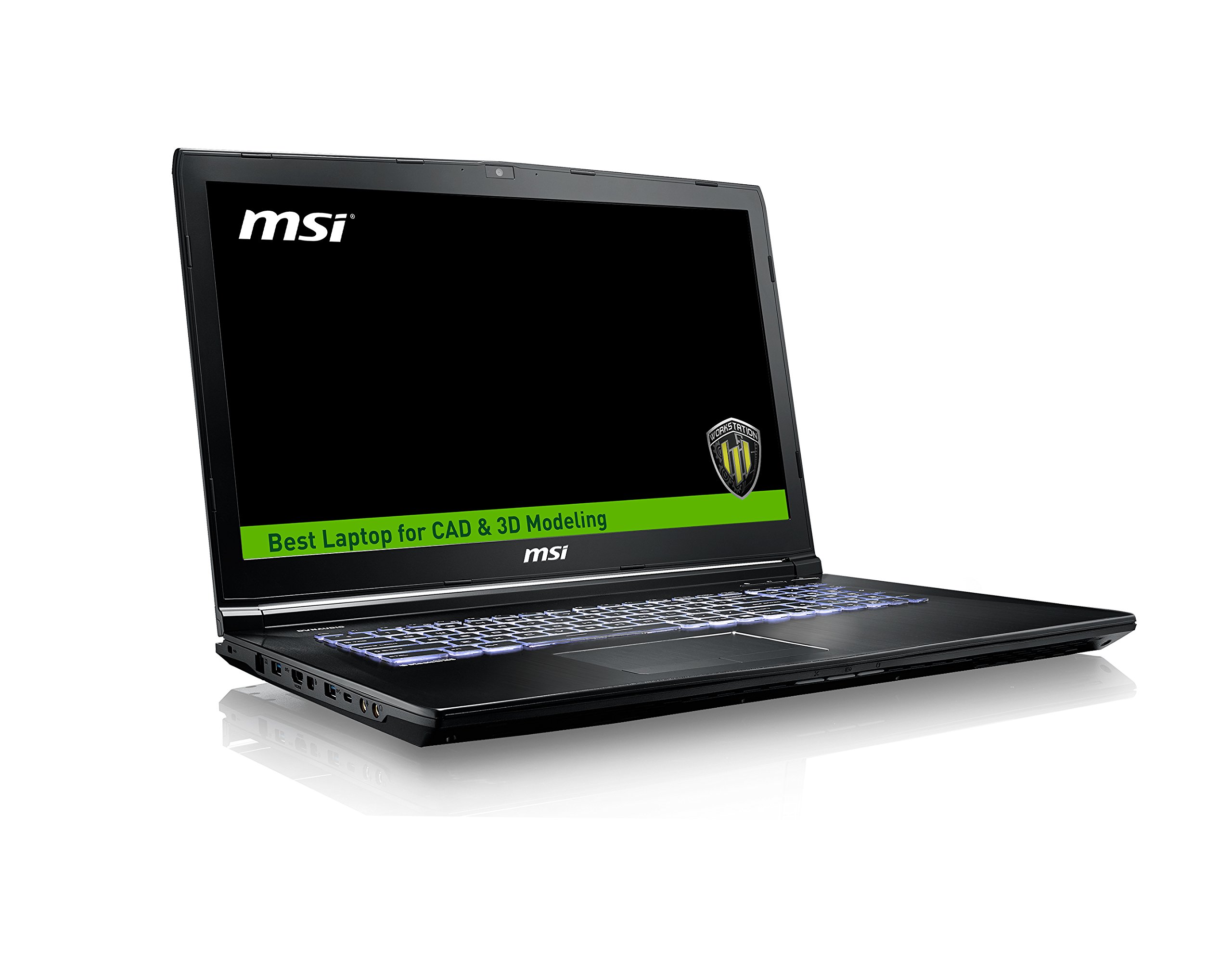 MSI WE72 7RJ-1082US 17.3" 120Hz 5ms Display Workstation Laptop i7-7700HQ Quadro M2200 16GB 512GB SSD