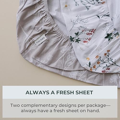 Vista 6 de Pobibaby - Paquete de 2 sábanas ajustadas prémium Pack N Play para paquete estándar y juegos y mini cunas - Tejido de jersey ultrasuave, elegante