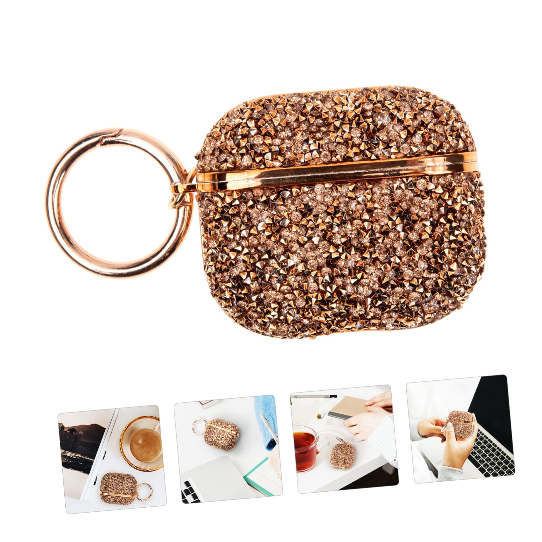 Uonlytech 4 Stücke Mode Kopfhörer Fall Strass Strass Kopfhörer Hülse Für