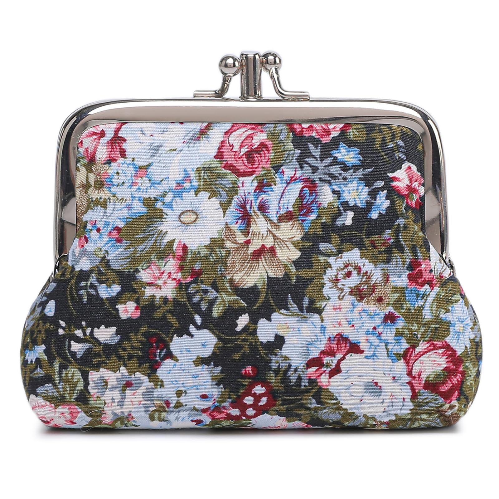Cute Floral Buckle Coin Purses Vintage Pouch Kiss-lock Change Purse Wallets…
