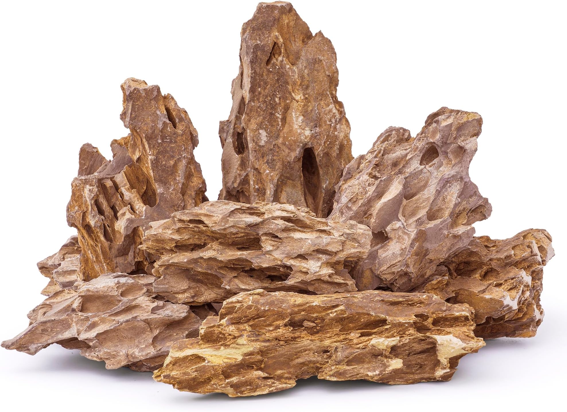 6-8 Inches Natural Dragon Stone 6 PCS Aquarium Rocks for Aquascaping, Aquarium Landscaping, Terrariums, Fish Tank Decoration, Vivariums, Paludarium, Reptile and Amphibian Enclosures