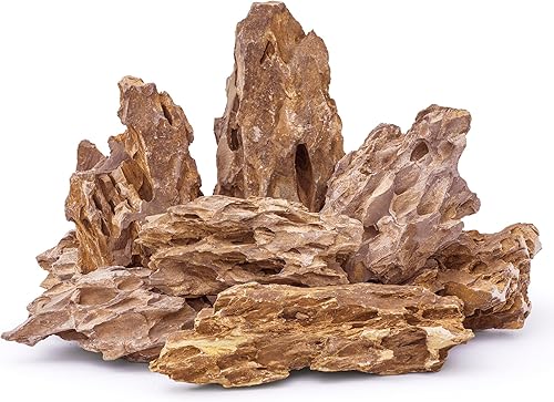 Piedra de dragón natural de 6 a 8 pulgadas, 6 PIEZAS de rocas de acuario para paisajismo acuático, paisajismo de acuarios, terrarios, decoración de