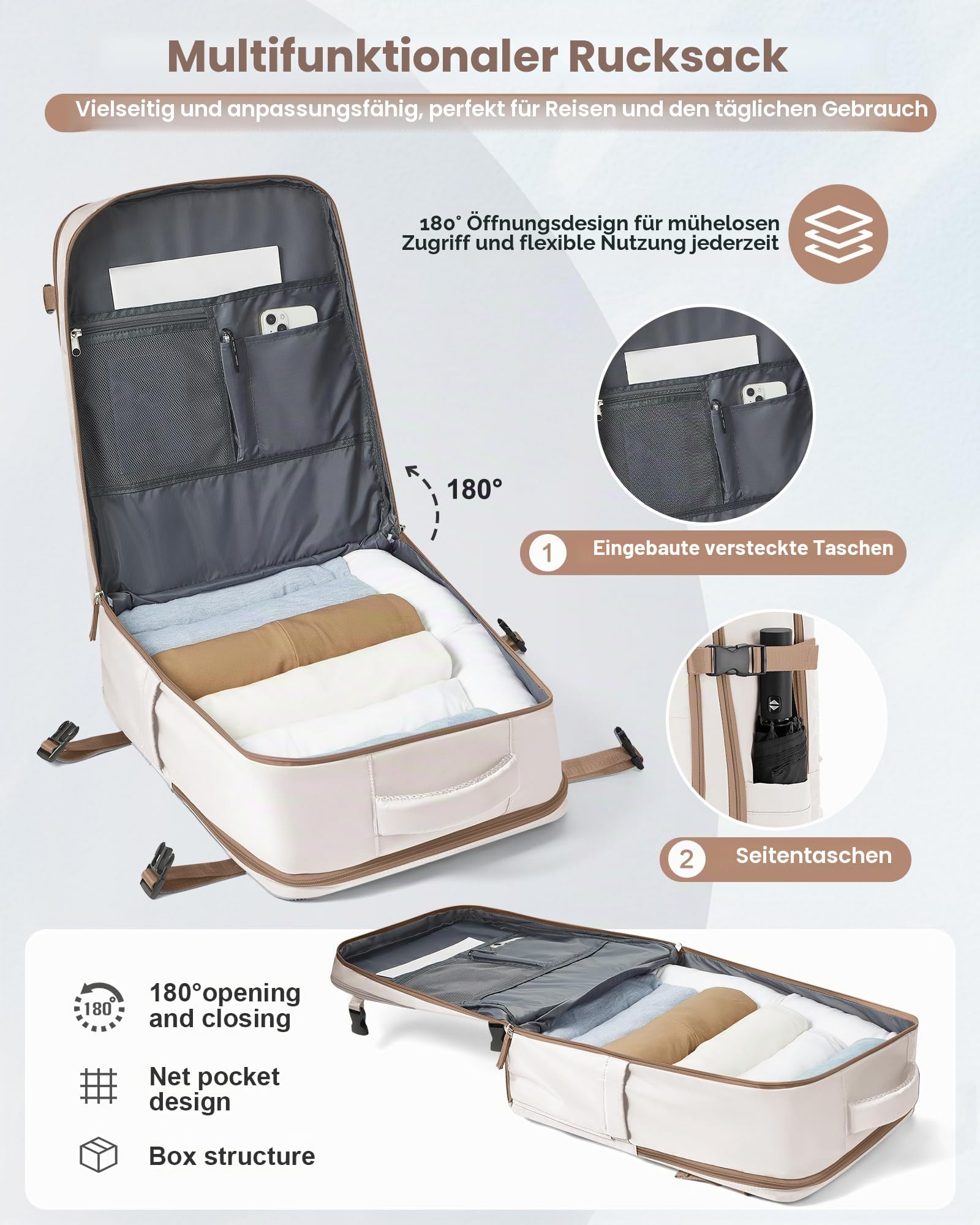HPLQQ Handgepäck Rucksack 45x36x20 für Easyjet Reiserucksack Tagesrucksack