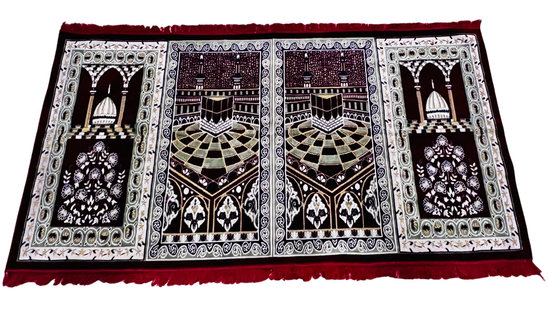4 Person Turkish Islamic Prayer Seccade Janamaz Sajjada, Prayer Area, Islamic Prayer, Mehrab Style Prayer, Muslim Prayer, Islamic Seccade Four Persons Prayer Set 75"x43"