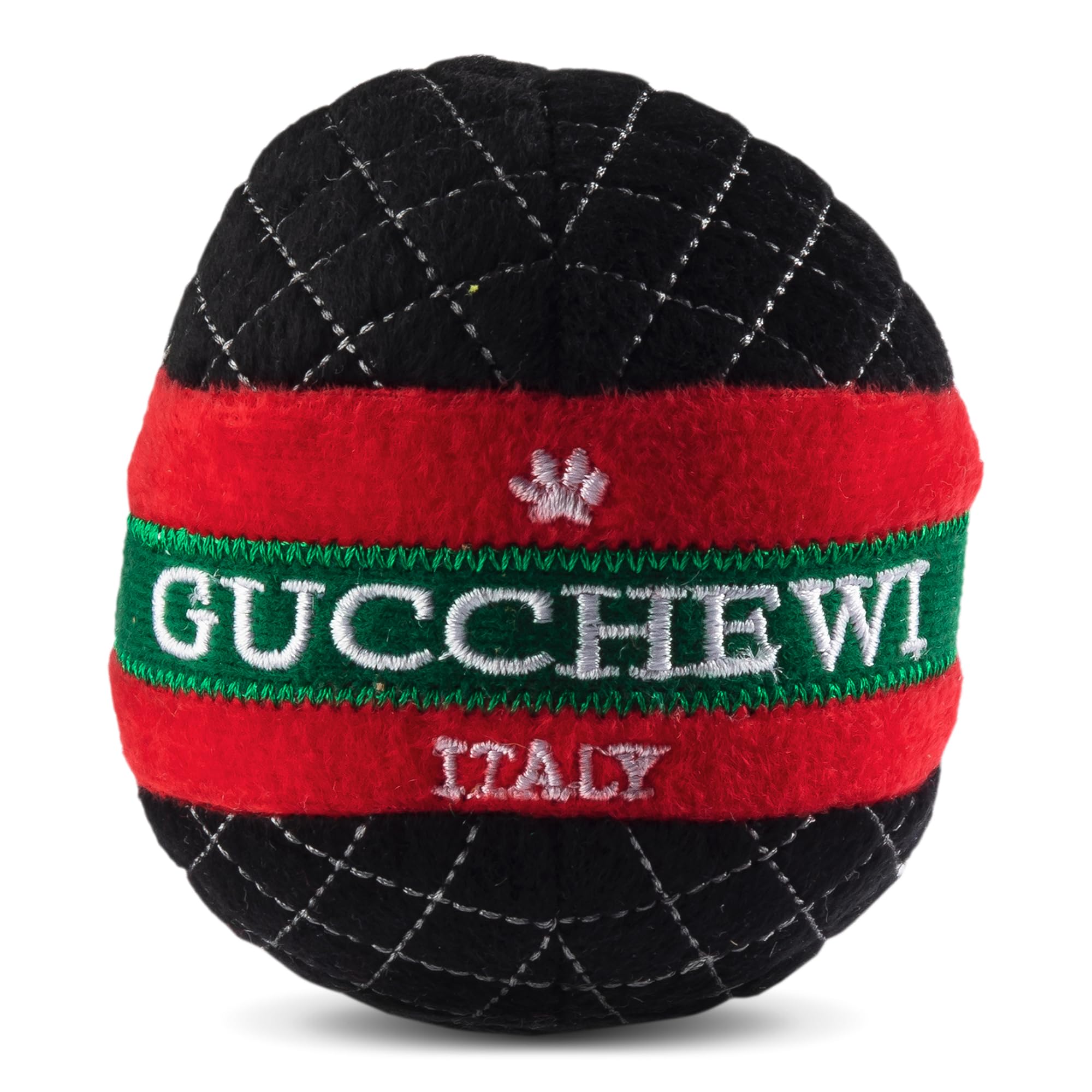 Dog Diggin Designs Colección Runway Pup | Juguetes únicos de peluche para perros de parodia chirriante - Huesos, bolas y más para perros Prêt-à-Porter