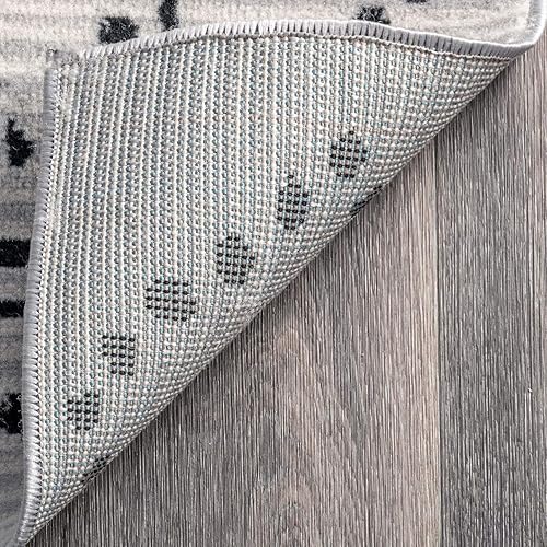 Miniatura 8 de nuLOOM Mila - Alfombra de pasillo con enrejado de diamantes punteados, 2 pies 8 pulgadas x 8 pies, color gris