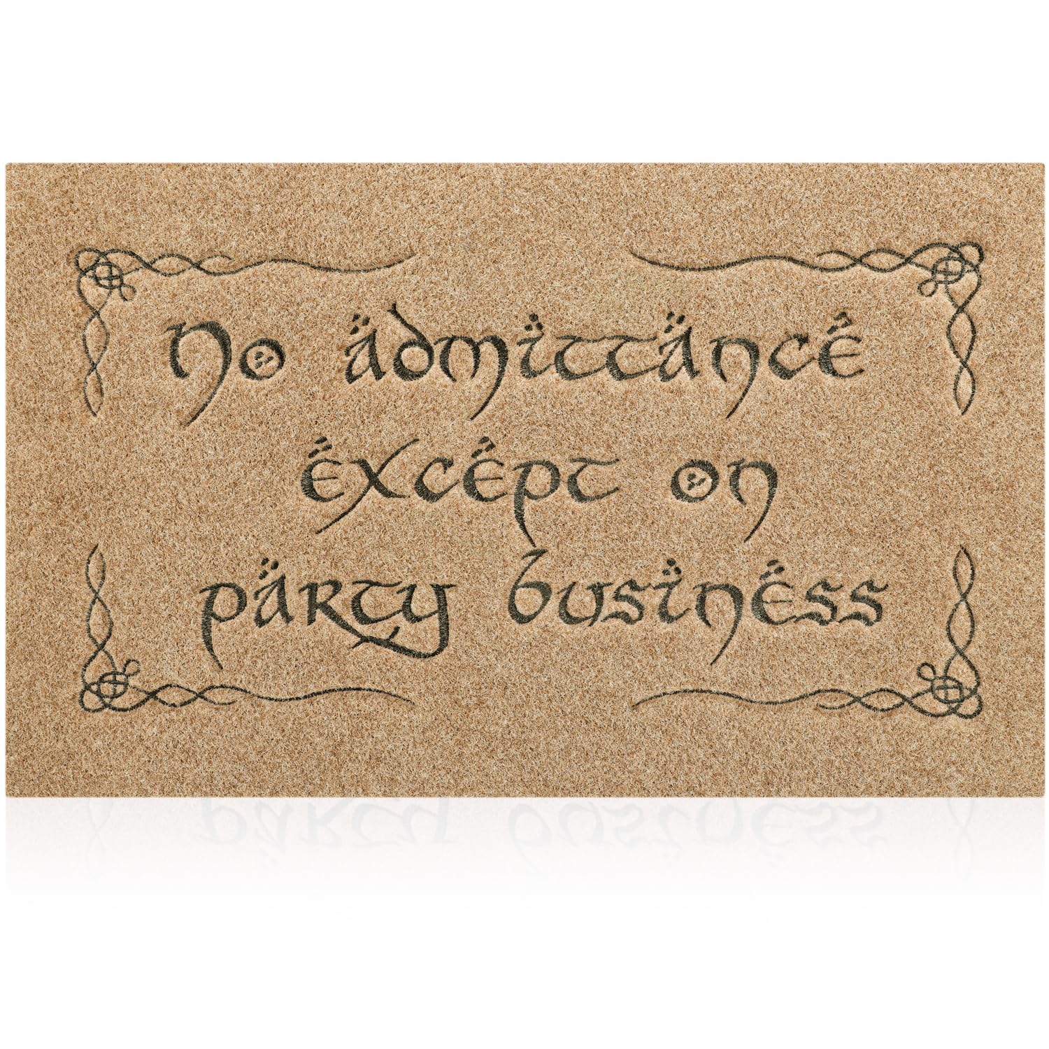 MWAZZLL No Admittance Except on Party Business Doormat Indoor Outdoor Welcome Front Door Mat for Entrance Non Slip Funny Welcome Mats for Home Entryway Brown