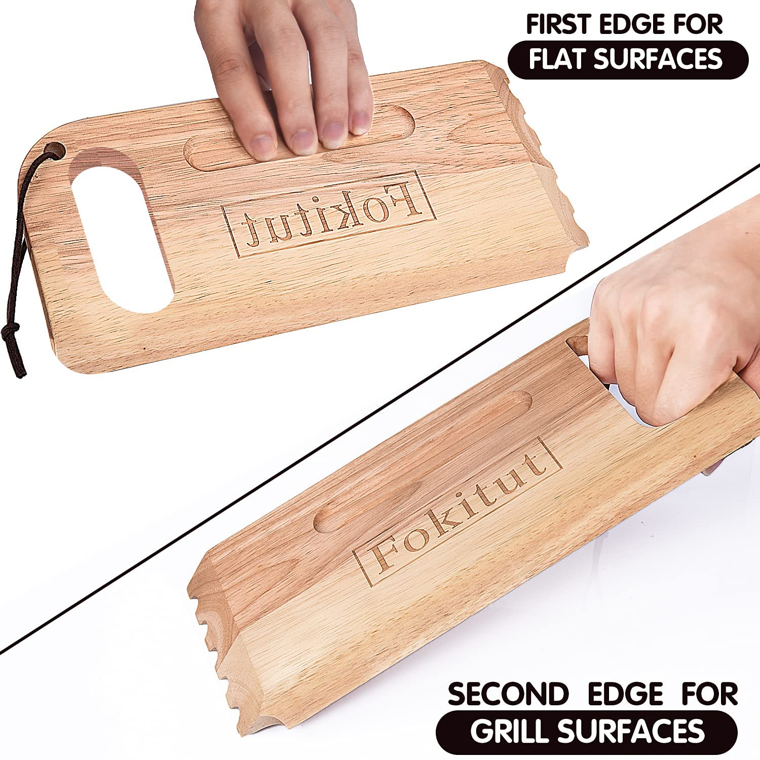 Grill Freak Holzgrillschaber Aus Eiche - 50,8 Cm Naturholz Für Perfekte Rostreinigung!