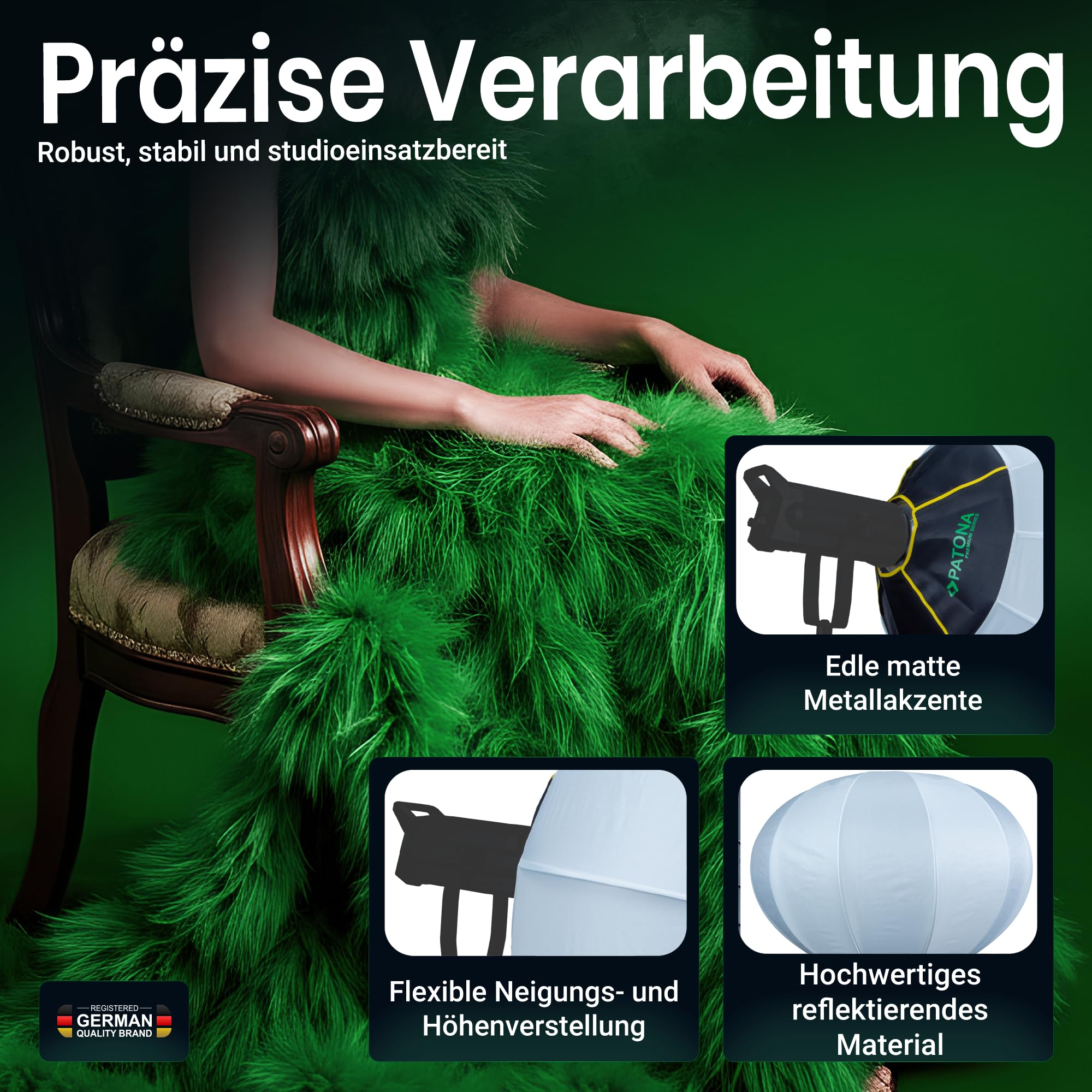 PATONA Wysokiej jakości softbox 65 cm | okrągły softbox z przyłączem Bowens i torbą do przenoszenia | szybki montaż do fotografii, wideografii, portretów, fotografii produktów i studyjnych