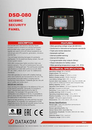DSD-080 Earthquake Shutdown Panel with Battery