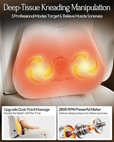 Miniatura 5 de Dowinx Silla de videojuegos para videojuegos con masajeador de cuello Shiatsu y soporte lumbar para el hogar, oficina, respaldo alto, reclinable,