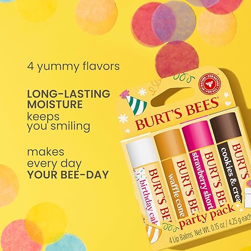 Miniatura 80 de Burt's Bees - Bálsamo labial hidratante 100% natural, de cera de abejas original con vitamina E y aceite de menta - 4 tubos