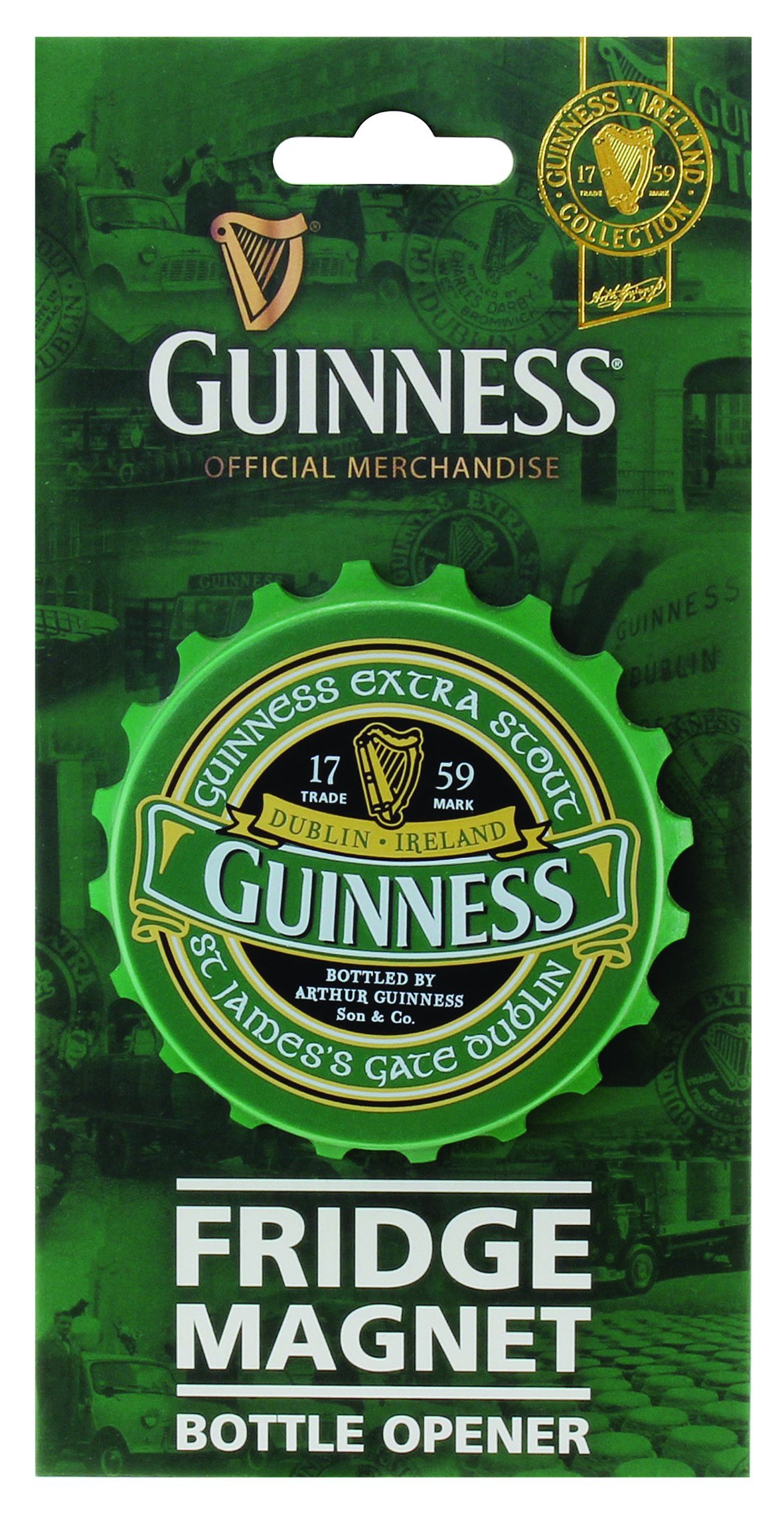 Guinness Green Collection Fridge Magnet Bottle Opener by Guinness Official Merchandise