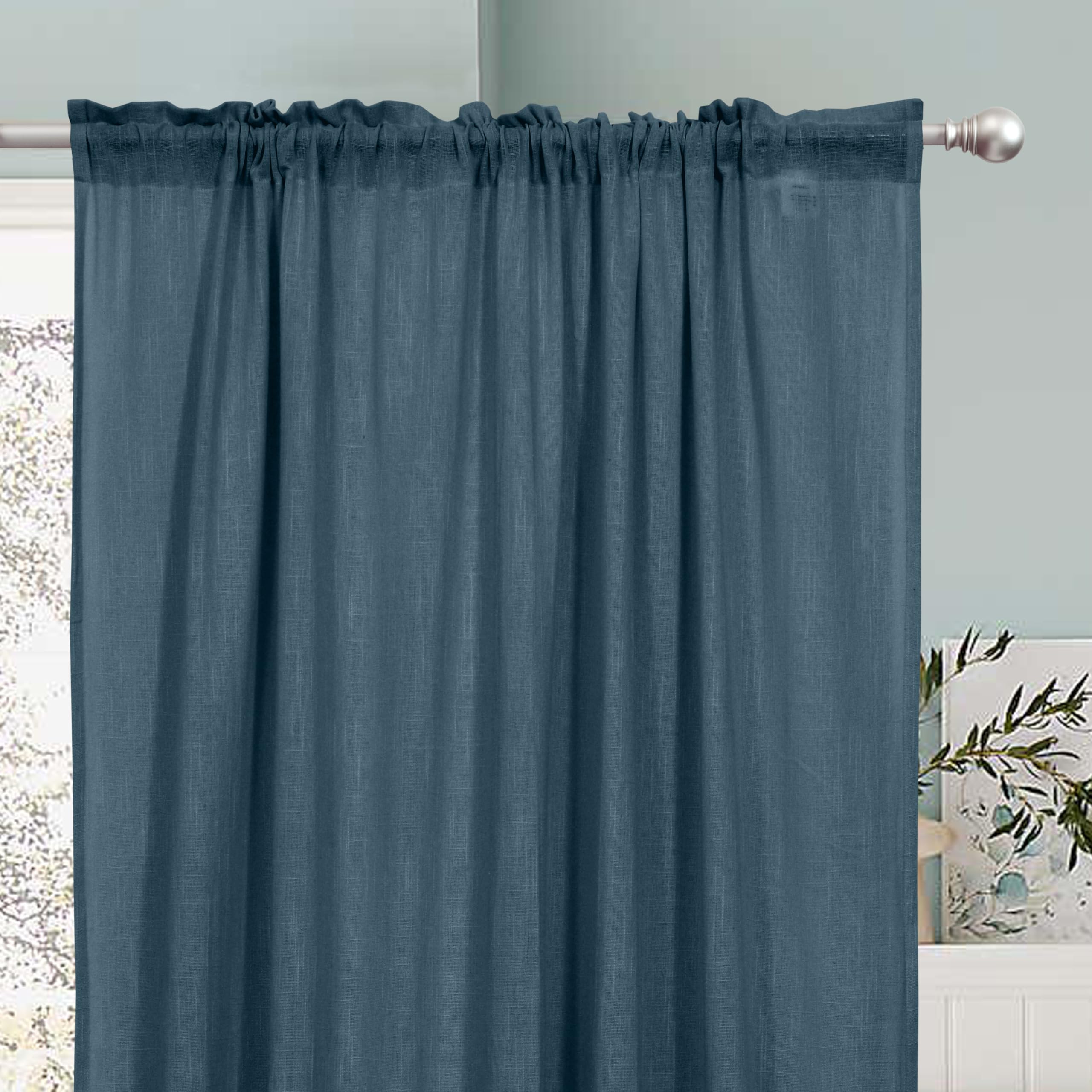 See full amazon price history chart for THE LINEN COMPANY Cotton Linen Solid Sheer Rod Pocket Door Curtain, 8 Feet, Navy Blue, 1 Piece THE LINEN COMPANY Cotton Linen Solid Sheer Rod Pocket Door Curtain, 8 Feet, Navy Blue, 1 Piece (B0CSSY4J83) Amazon Price History, Amazon Price Tracker