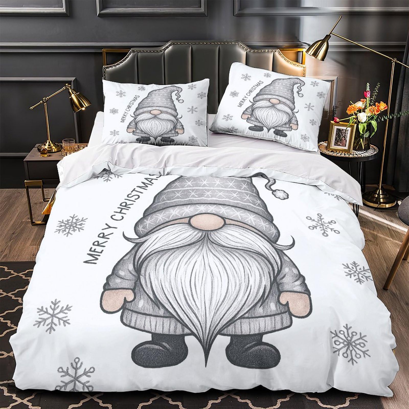 Gnomes de Noël parure de lit 3D pour transformer la chambre d'un adolescent en hiver