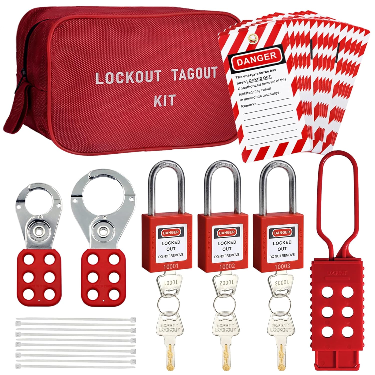 TAEGIQI Lockout Tagout Kit -Steel and Nylon Loto Hasps,Lockout Tagout ...