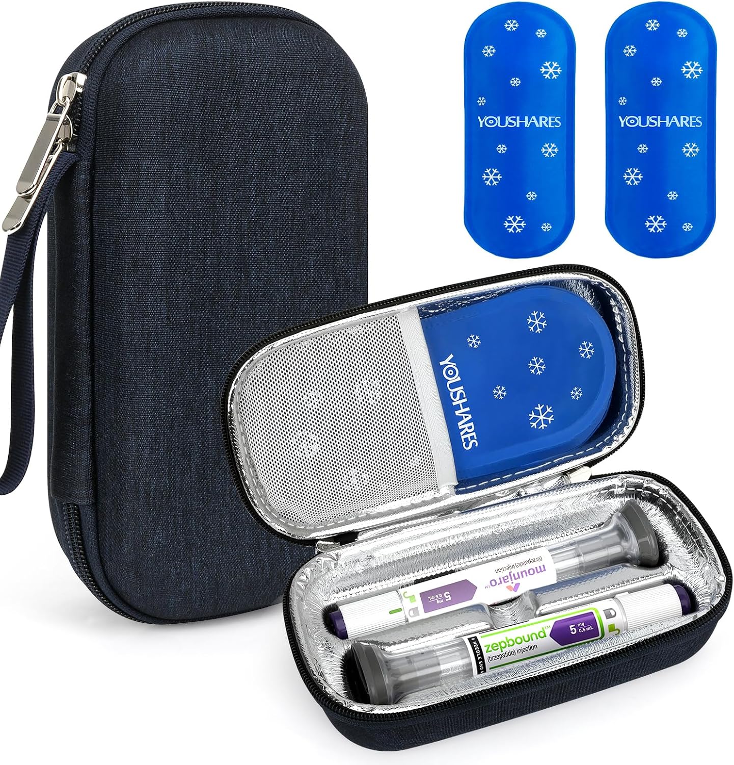 YOUSHARES Insulated Cooler Travel Case for 2 Zepbound & Mounjaro Pens