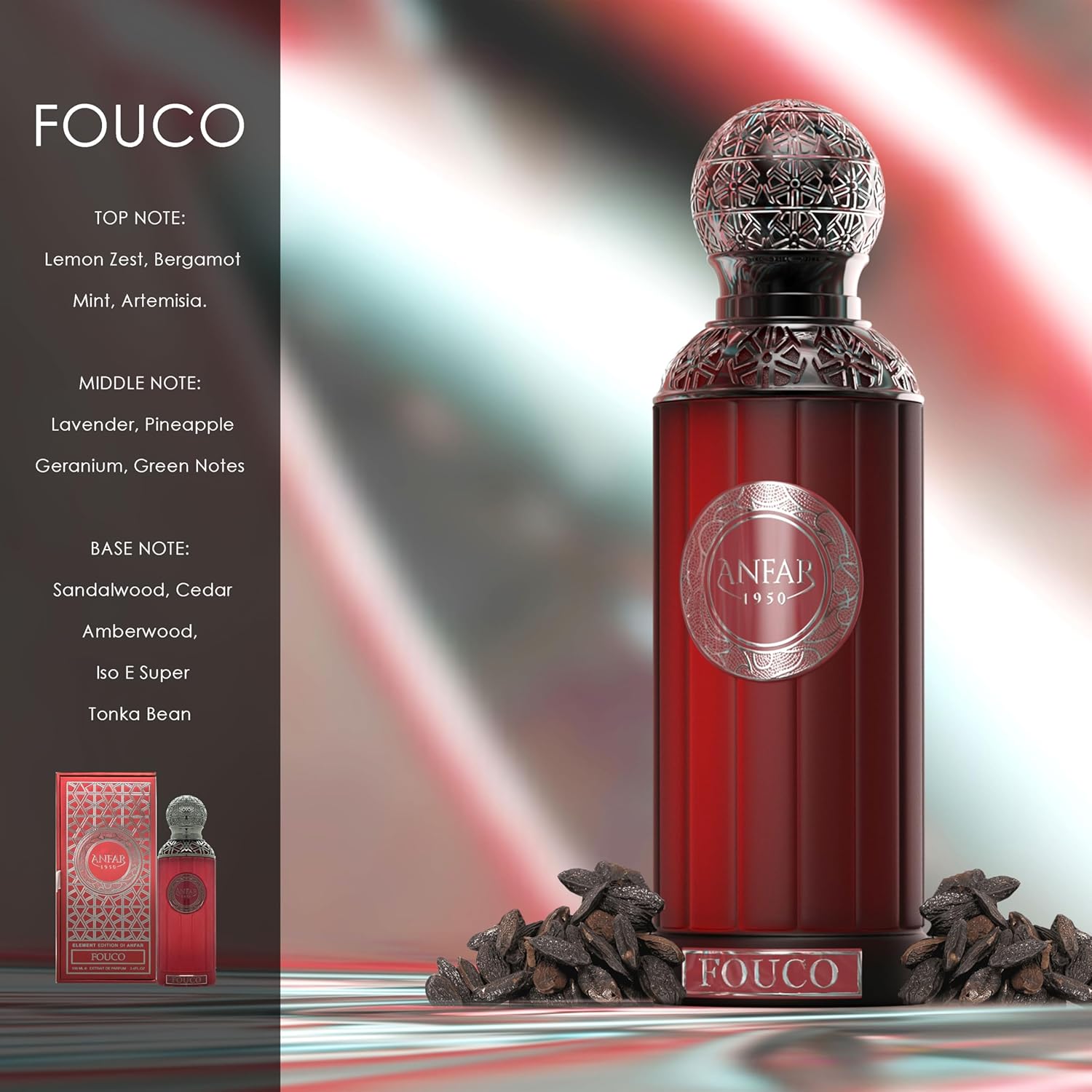 Anfar Fouco for Men - 3.4 oz Extrait De Parfum Spray - Image 3