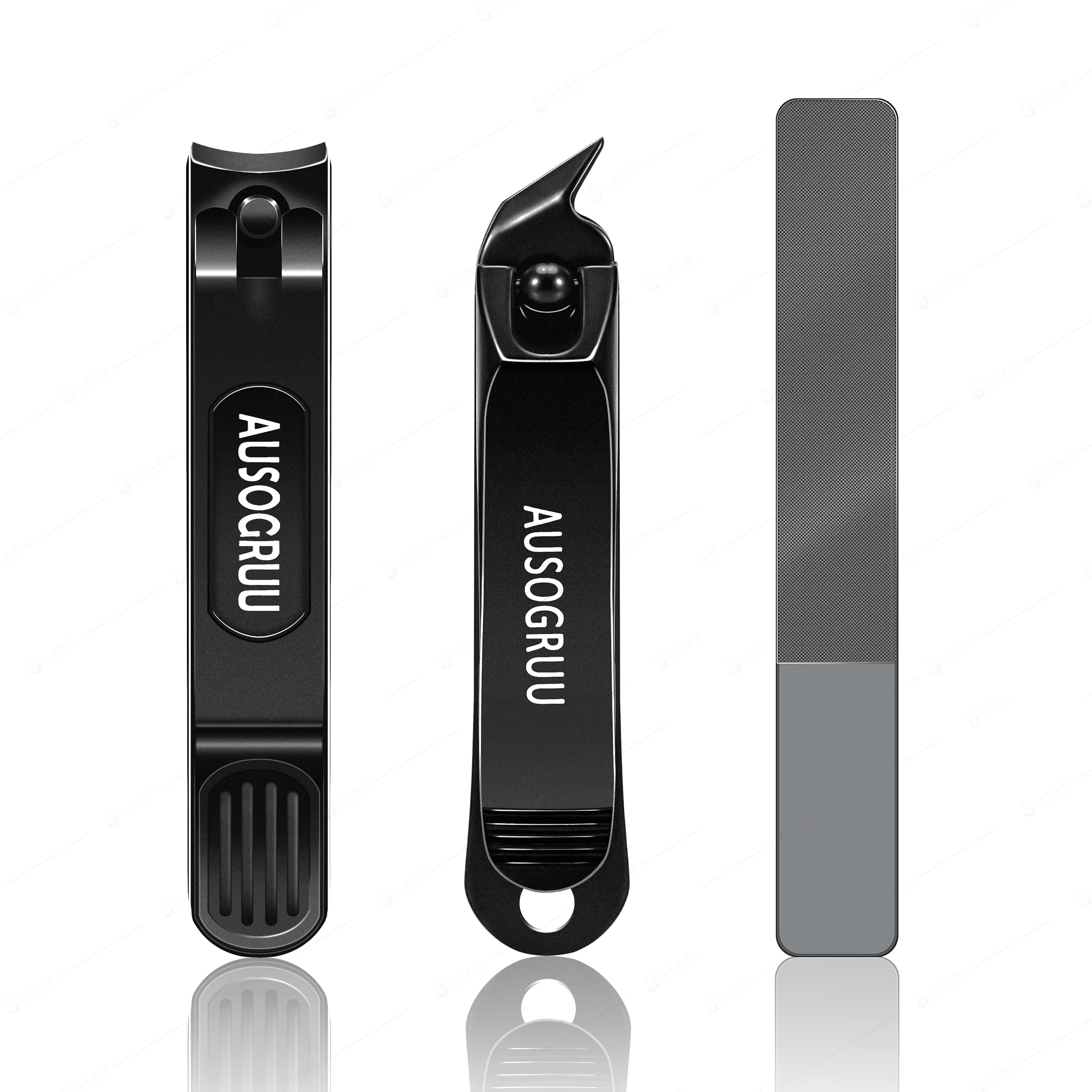 Nail Clippers Set, Curved & Bevelled Edge Nail Clippers | For Fingernails Toenails Ingrown Nails, Glass Polishing Nail File, Sharp Nail Cutter with Exquisite Tin Case