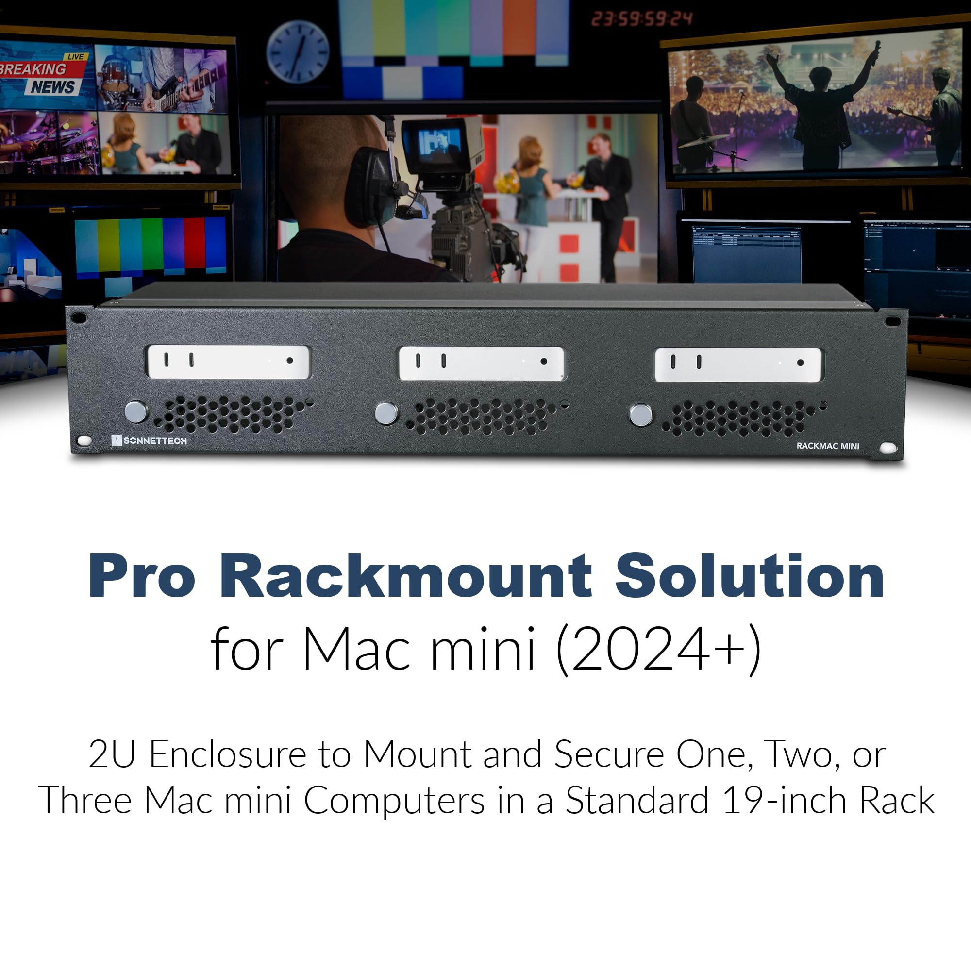 Sonnet RackMac mini (2024+)-2U Rackmount Enclosure for 1