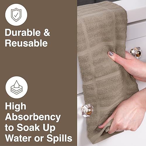 Miniatura 3 de All-Clad Toalla de cocina sólida altamente absorbente, súper suave de larga duración, 100% algodón, 17 x 30 pulgadas para limpiar y secar platos,