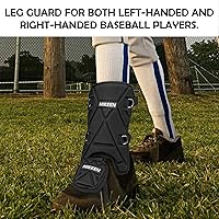 Vista 5 de Hikeen Baseball Leg Guard Batter's Shin and Foot Shield with Adjustable Straps Batting Softball Gear Suitable for Right Hand & Left Hand Hitters