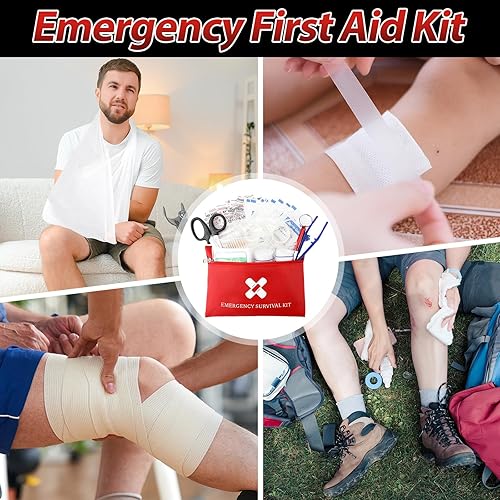 Miniatura 3 de Geiserailie 10 bolsas pequeñas de primeros auxilios, mini kit de emergencia de tamaño de viaje, suministros de paquete de autocuidado a granel para