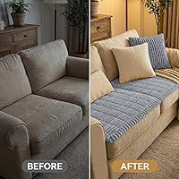 Vista 7 de Smiry Couch Cover for Dogs Washable, Non Slip Fuzzy Pet Couch Covers for 3 Cushion Sofa Pet Friendly, Thick Soft Sofa Slipcovers Cushion Protector