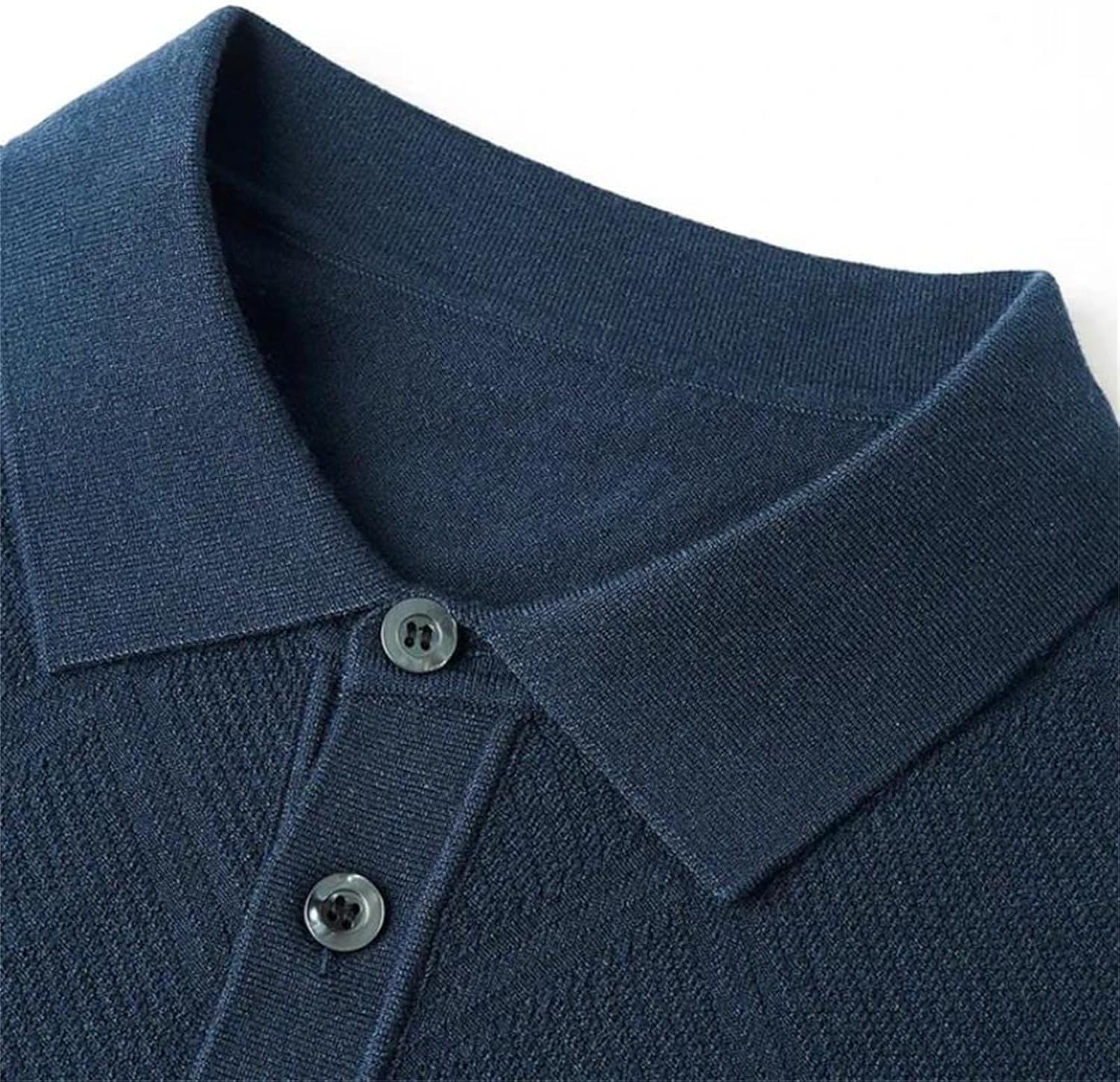 Men's Geometric Pattern Pullover Polo Sweaters Long Sleeve Turndown Collar Warm Knitted Jumper for Business Casual