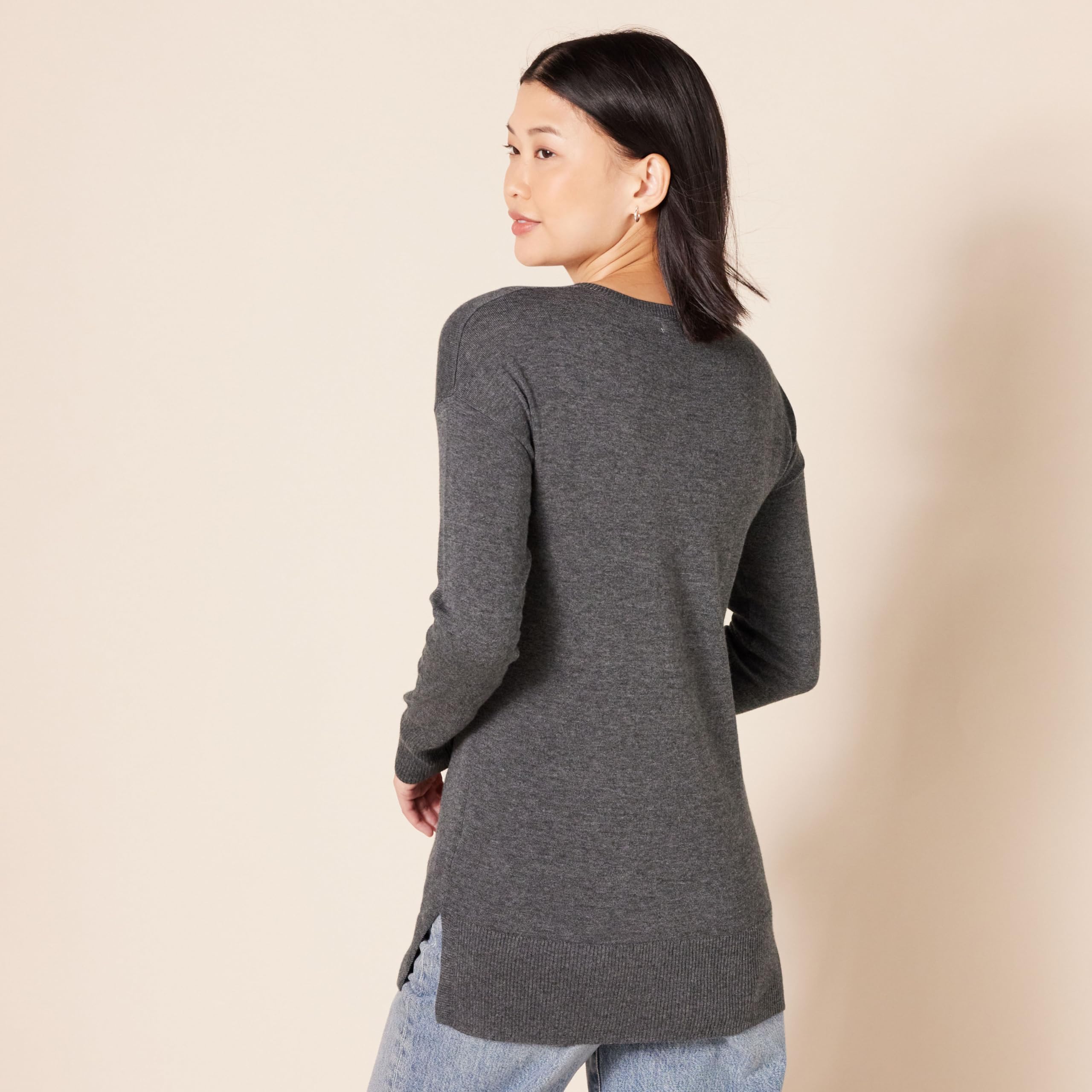 Amazon Essentials Maglione A Tunica Leggero A Maniche Lunghe Con Scollo A v (Disponibile In Taglie Forti) Donna